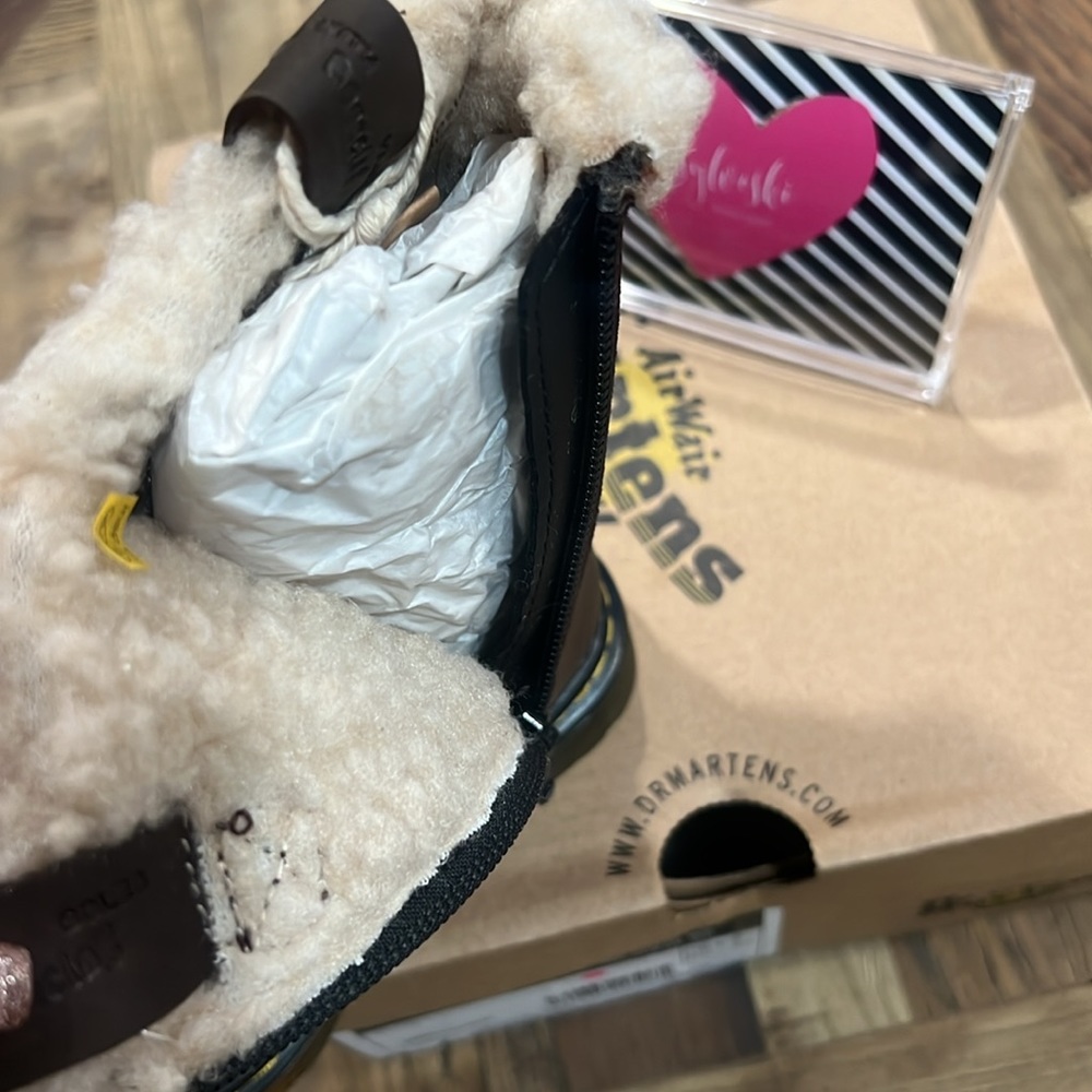 🆕 DR MARTENS TODDLER JUNEY SUEDE FAUX FUR LINED BOOTS NWT - Picture 13 of 15